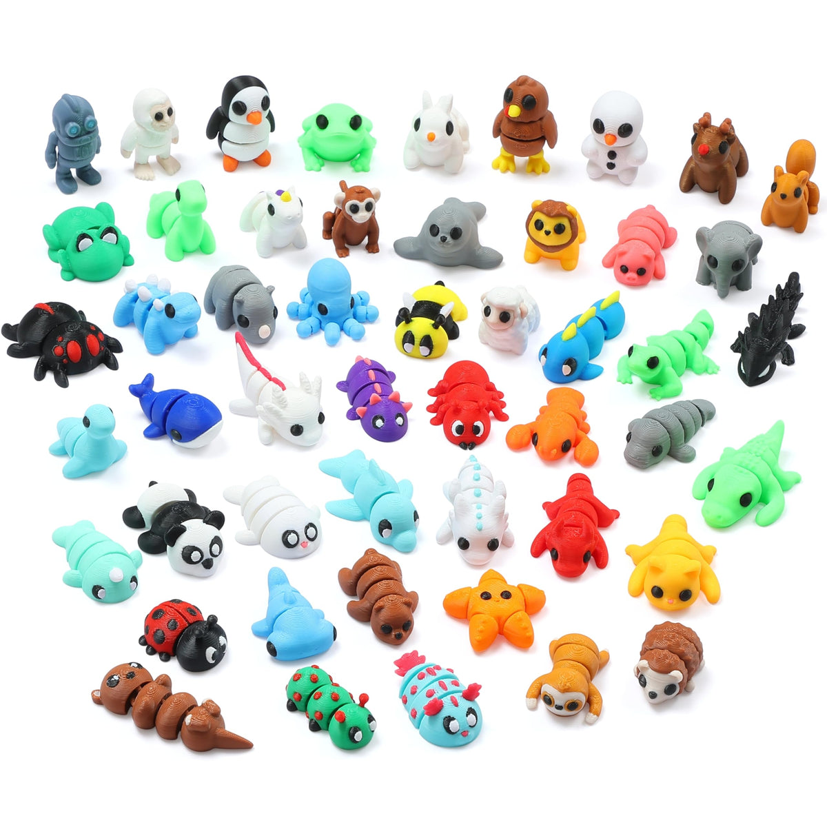 MONJITA mini animal figurines with articulated joints for interactive posing and stress relief