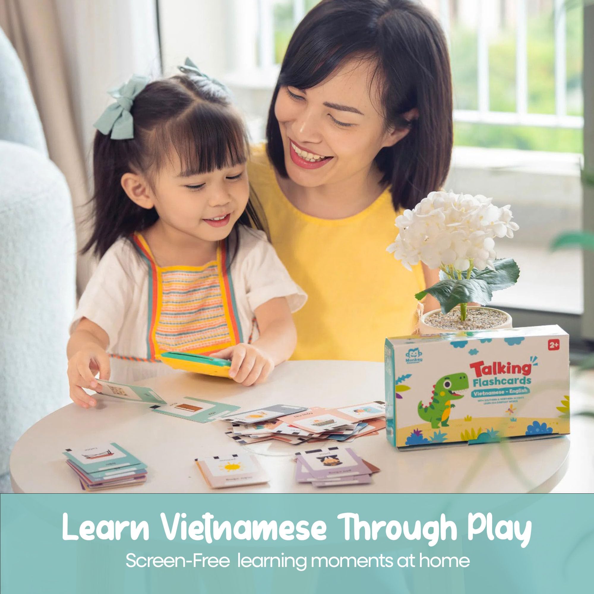 Monkey and Bananas card insertion activates instant word audio for learning