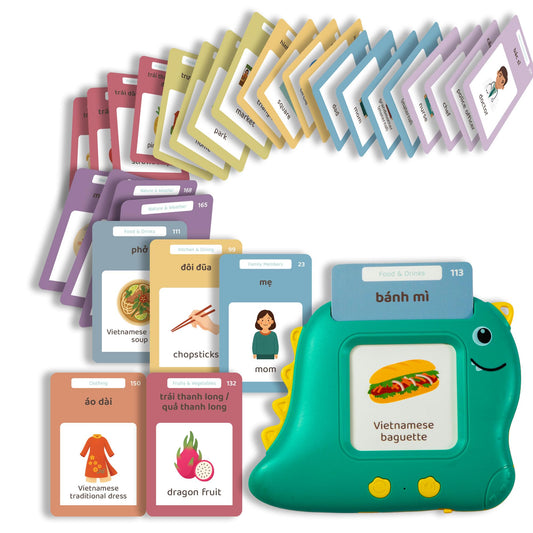 Monkey and Bananas flash card set shows southern Vietnamese pronunciation for toddlers