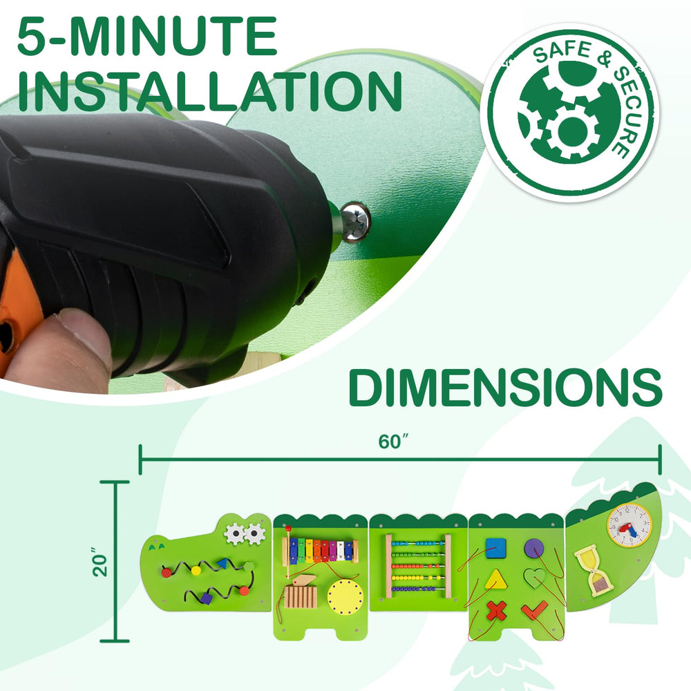 Monläurd Crocodile Busy Board engaging children without screens