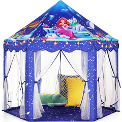 Monobeach Mermaid Princess Tent with star lights, ideal for imaginative play