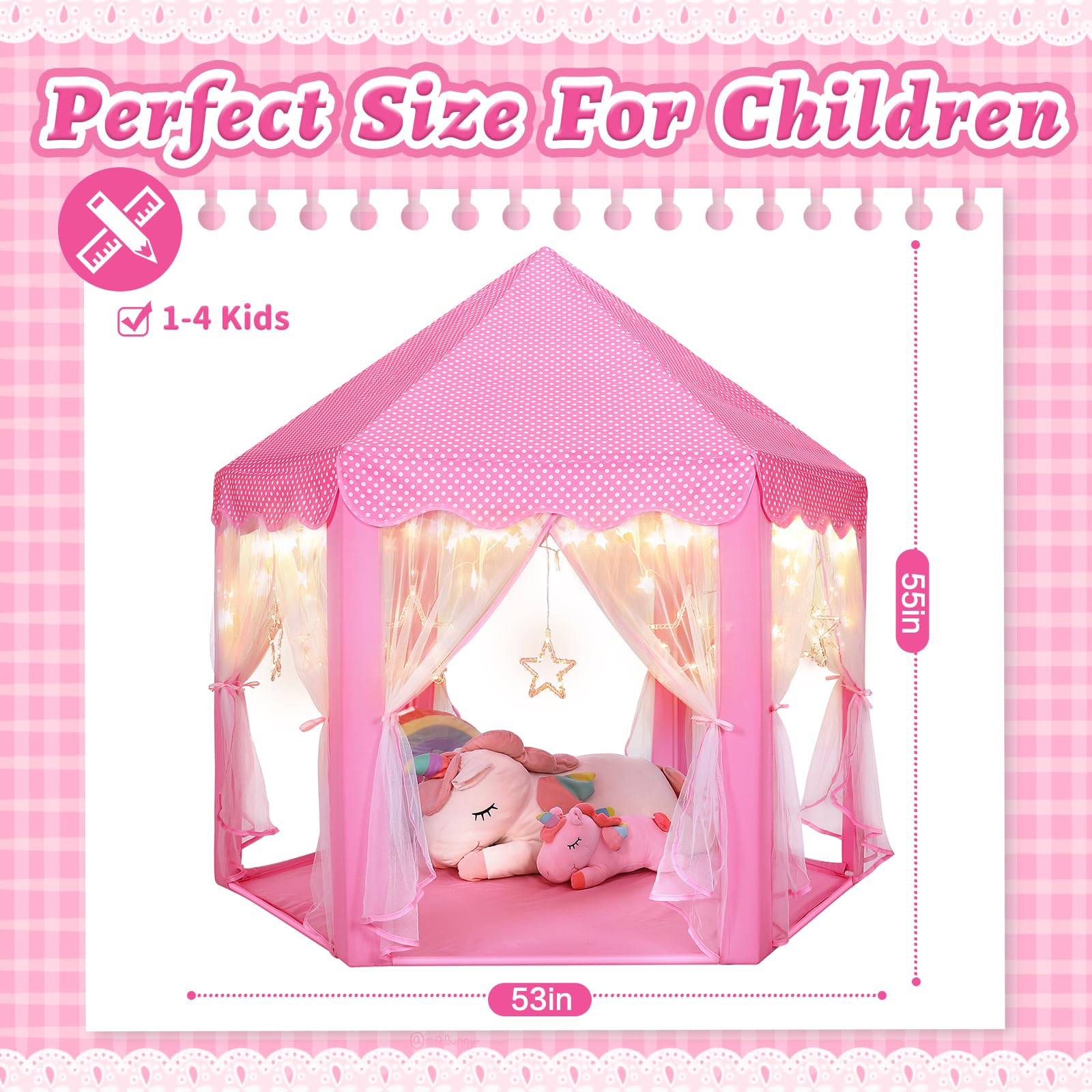 Monobeach Princess Castle Play Tent gift-pack included for a delightful surprise.