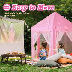 Monobeach Princess Castle Play Tent interior ready for reading and imagination time.