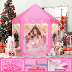 Monobeach Princess Castle Play Tent with star lights for magical ambiance.