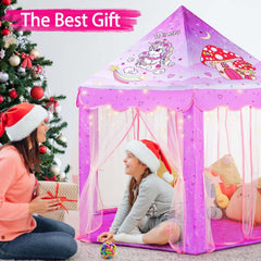 Monobeach Princess Tent dimensions 55 by 53 inches for roomy play.