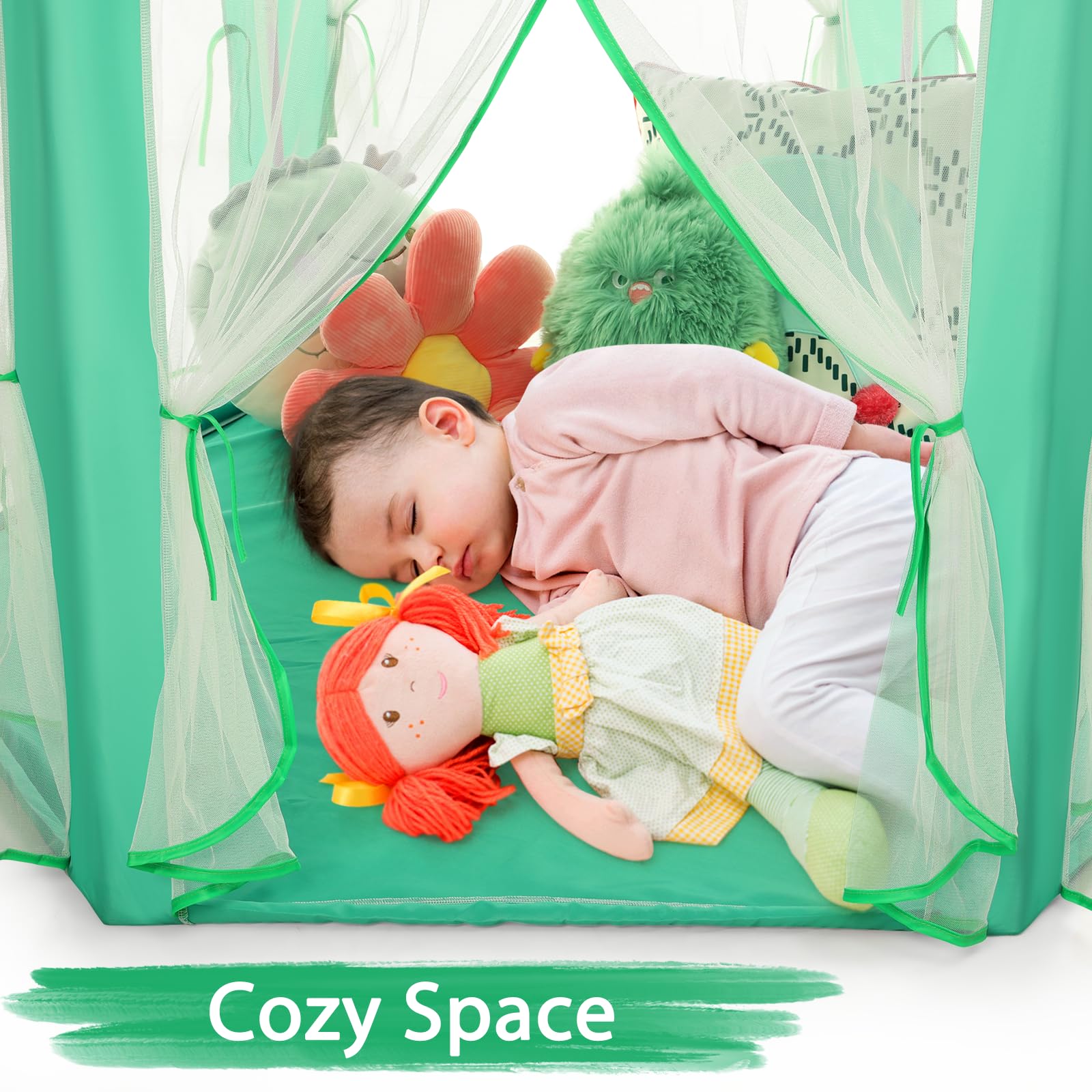 Monobeach Princess Tent includes poles and connectors for easy setup.