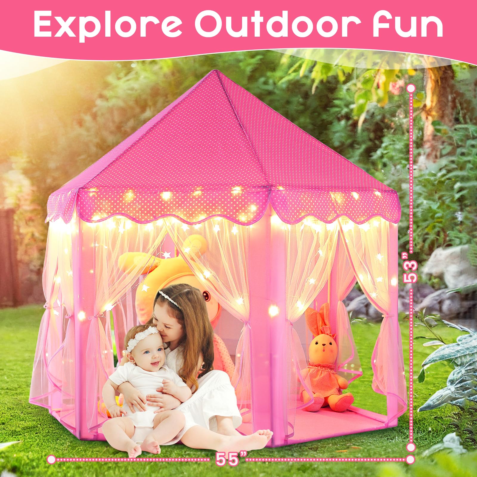 Monobeach Princess Tent interior spacious for up to three kids