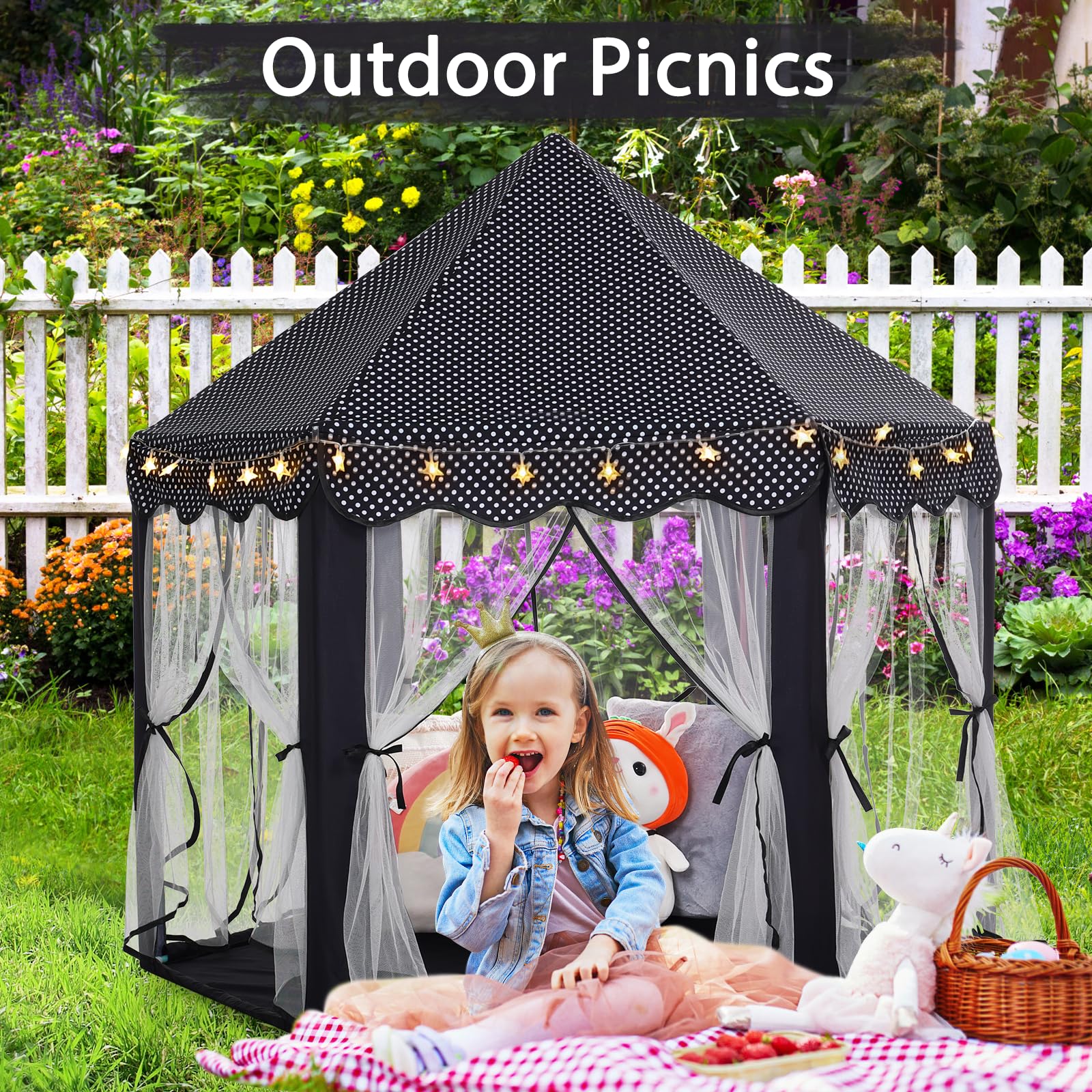 Monobeach package includes tent, poles, connectors, and star lights.