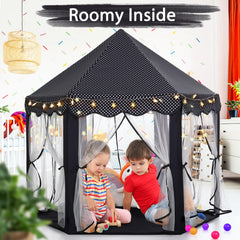Monobeach tent star lights provide a soft, magical glow during playtime.