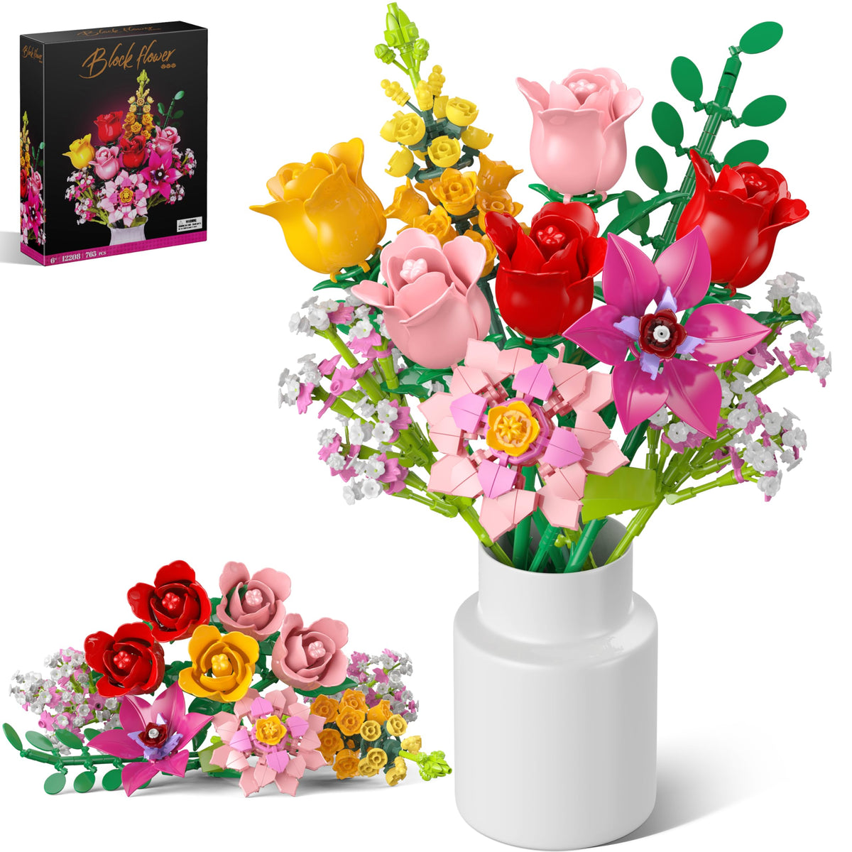 MONOFUN red roses bouquet component for lifelike home decor.