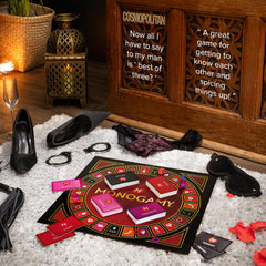 MONOGAMY board game play session depicting a cozy date night bonding