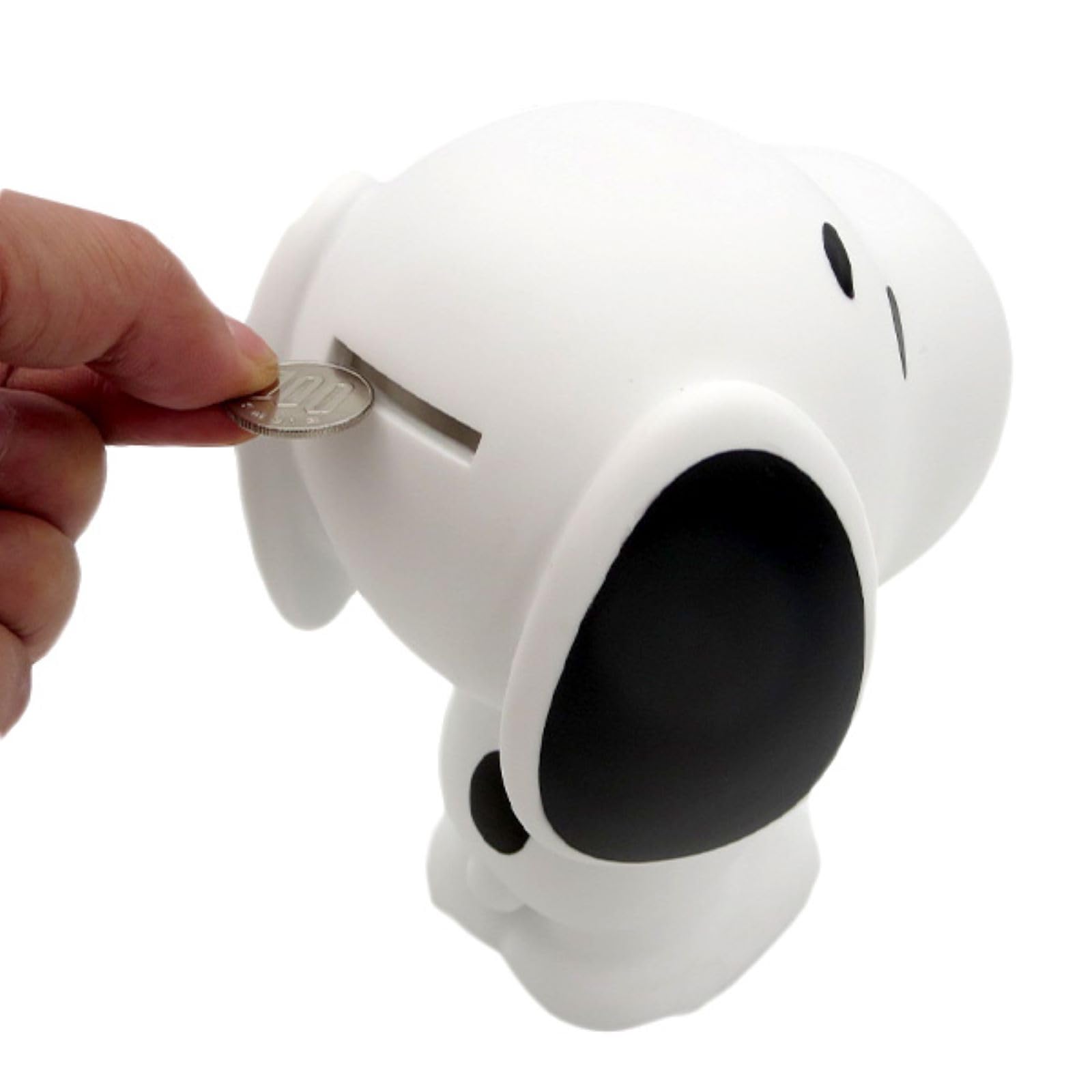 Monogram Snoopy cash outlet at the bottom for easy access.