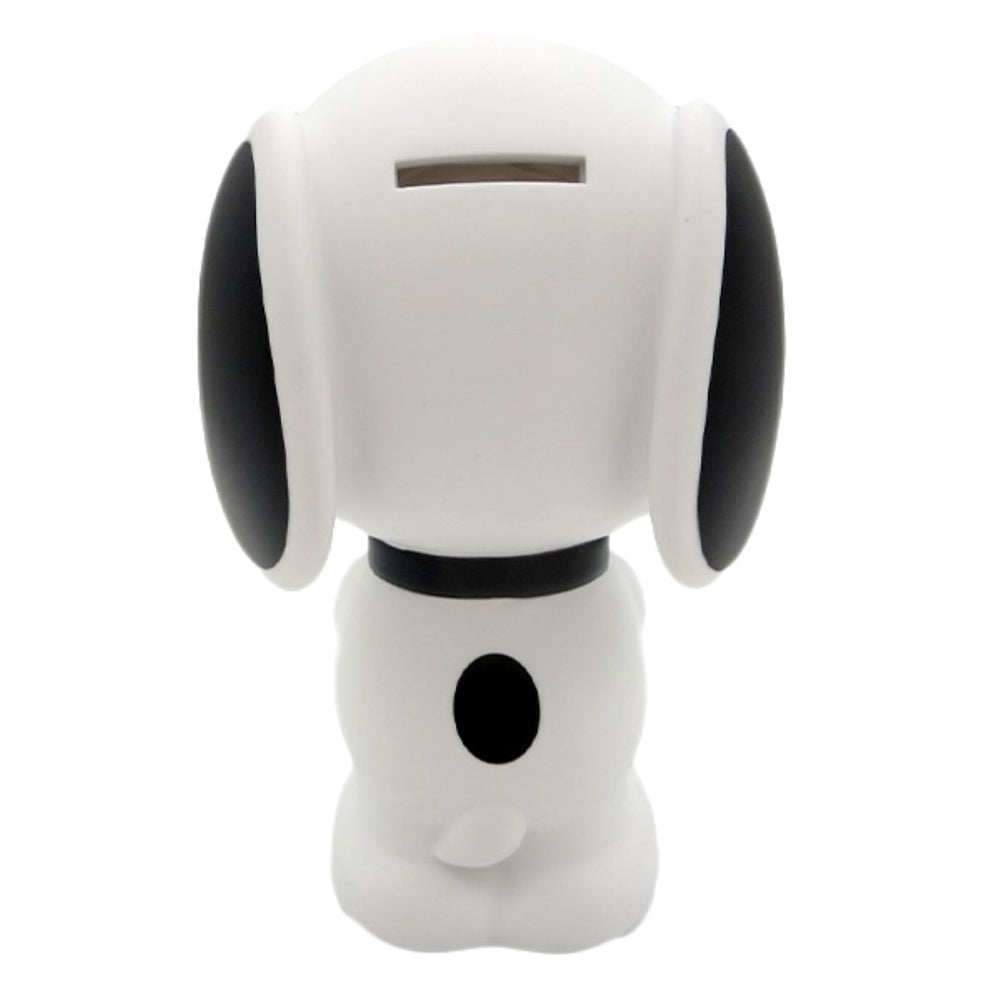 Monogram Snoopy figure bank lid-open detail reveals removable cap.