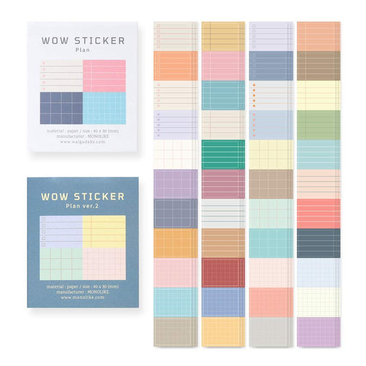 Monolike Wow Sticker Plan ver.1 cover: compact mini stickers for quick decorating.
