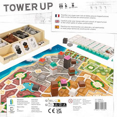 Monolith Tower Up color-neighborhoods illustrates the rule preventing adjacent buildings of the same color.