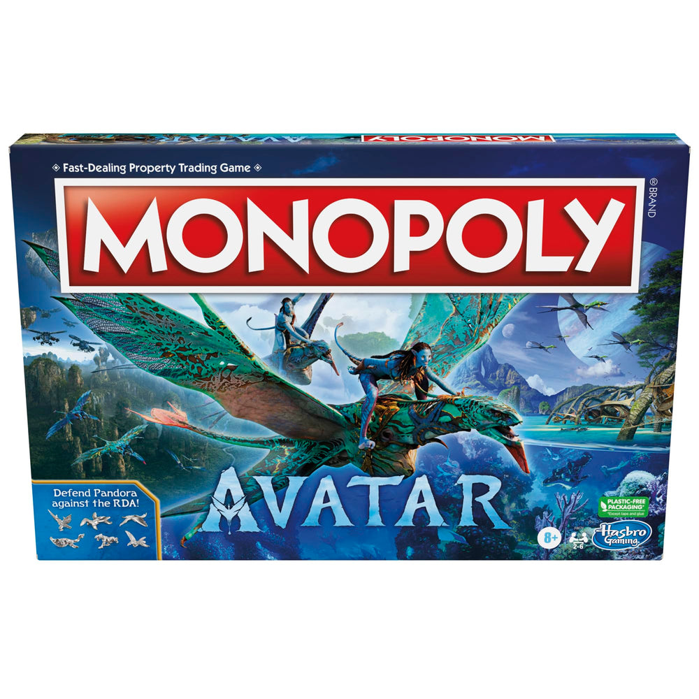 Monopoly Avatar Edition board game cover inviting Pandora adventure for family game nights.