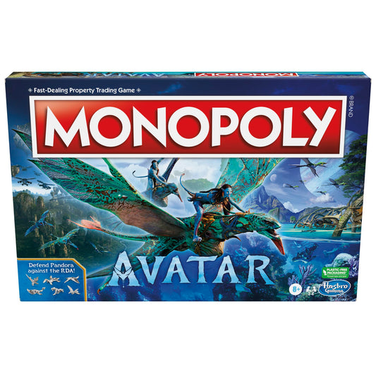 Monopoly Avatar Edition board game cover inviting Pandora adventure for family game nights.