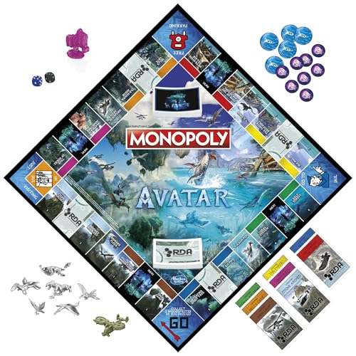 Monopoly Avatar Edition wildlife tokens collection showcasing Pandora’s creatures.