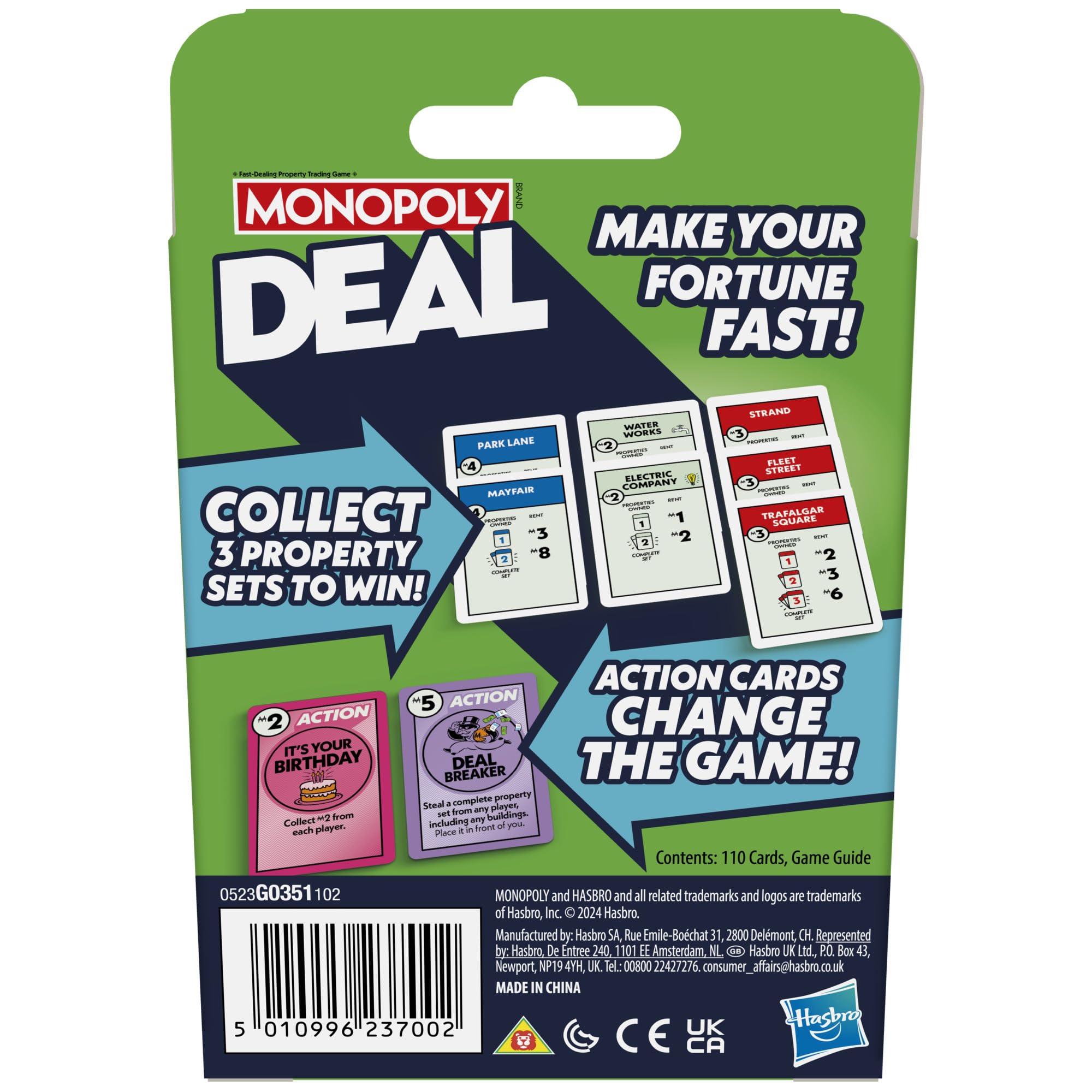 Monopoly Deal card game travel-friendly design fits on the go play.