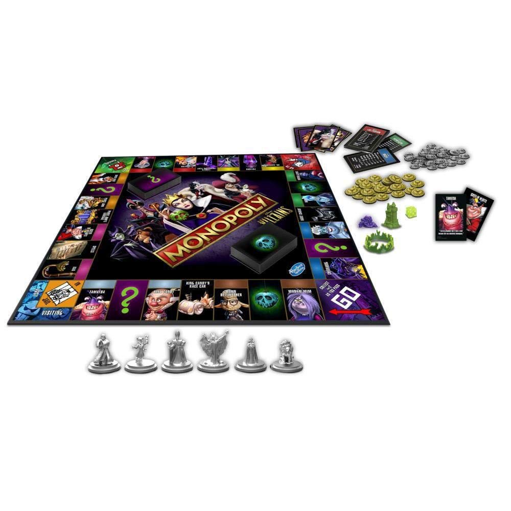 Monopoly Disney Villains Edition players around the board enjoying family-friendly strategy