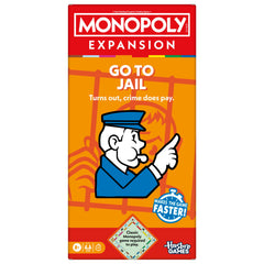 Monopoly Go to Jail Expansion attachment on classic board for quicker play
