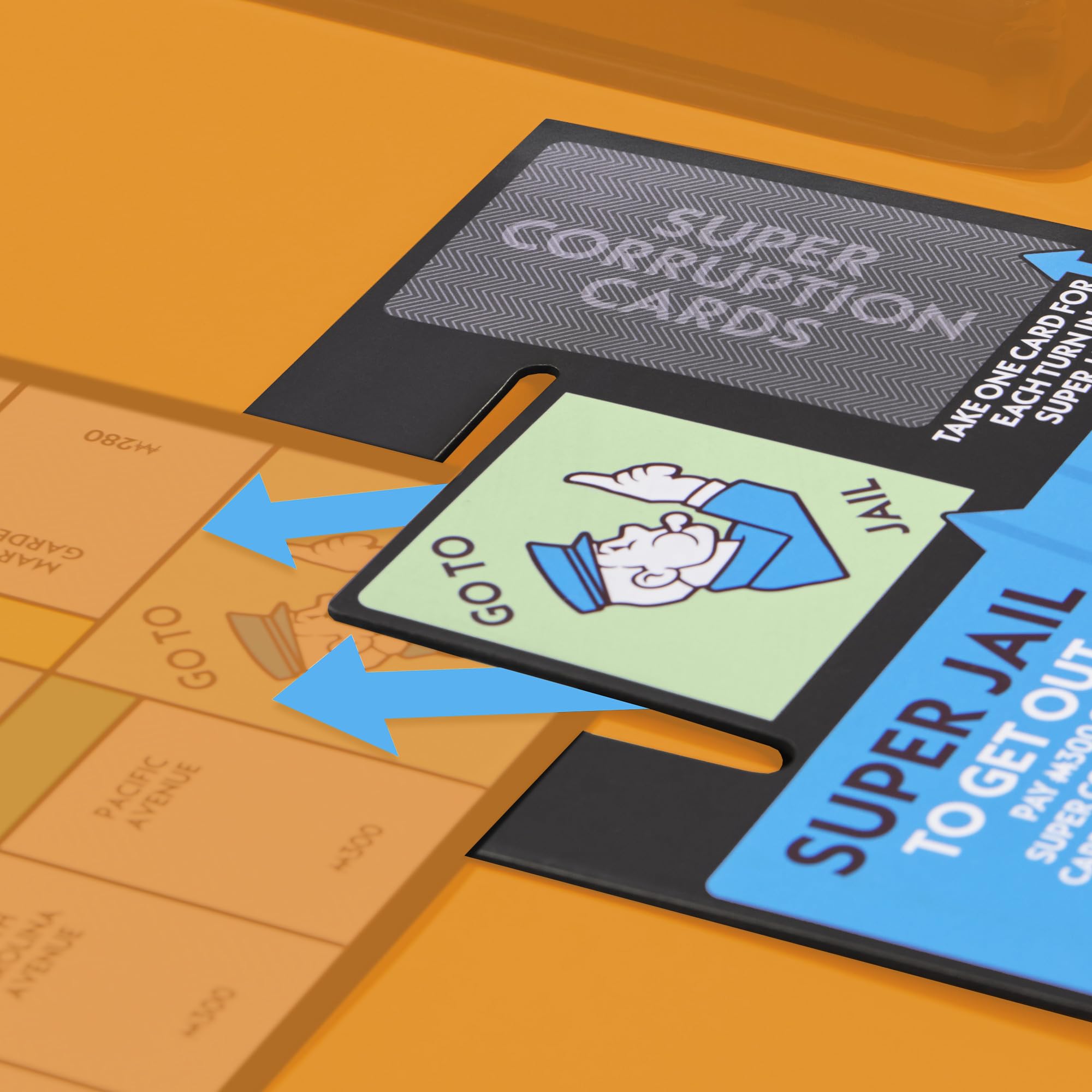 Monopoly Go to Jail Super Jail space card highlighted during play