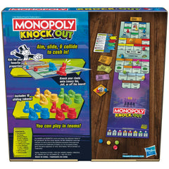 Monopoly Knockout sliding tokens action shows quick, skill-based play