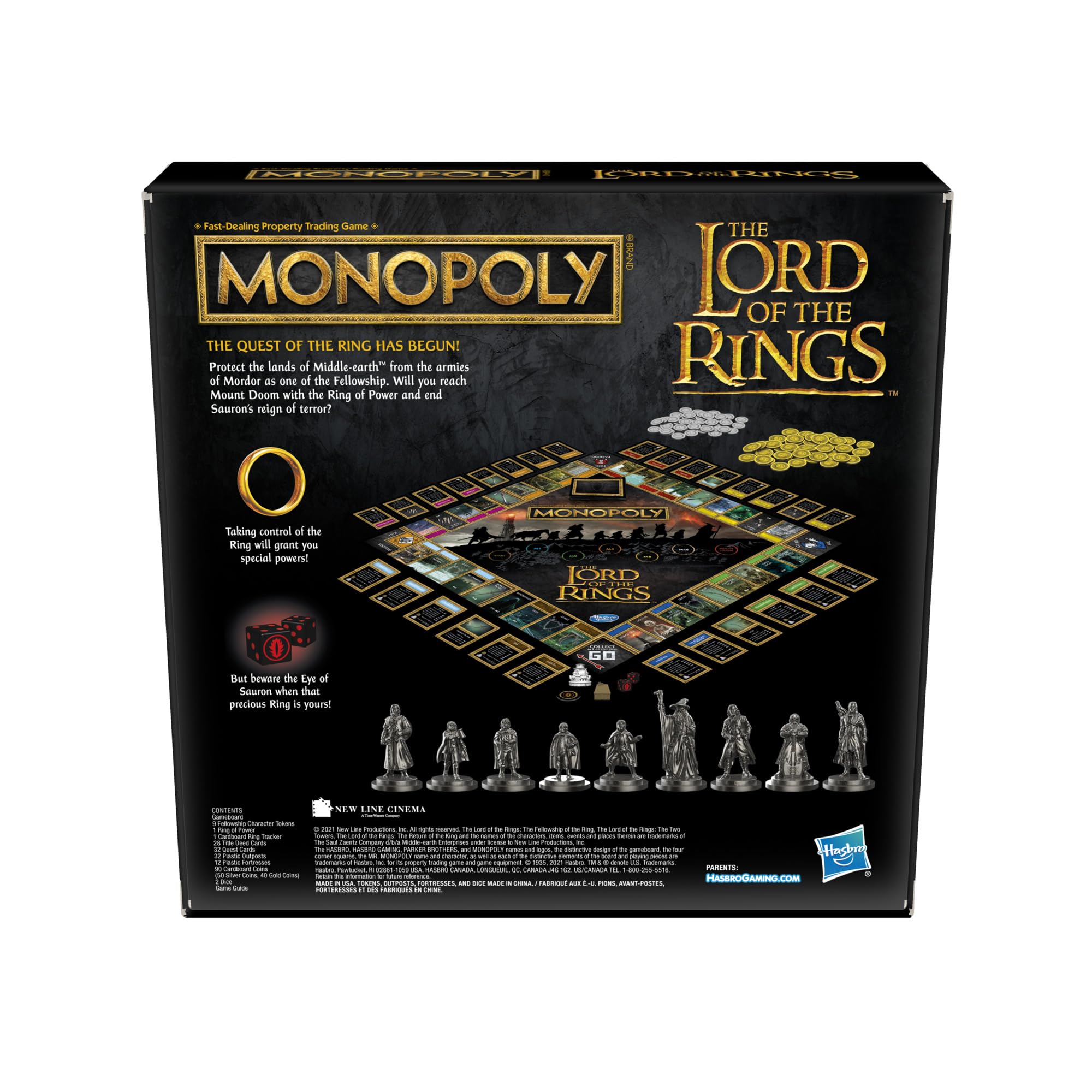 Monopoly Lord of the Rings edition ring of power close-up highlighting strategic risk and power control