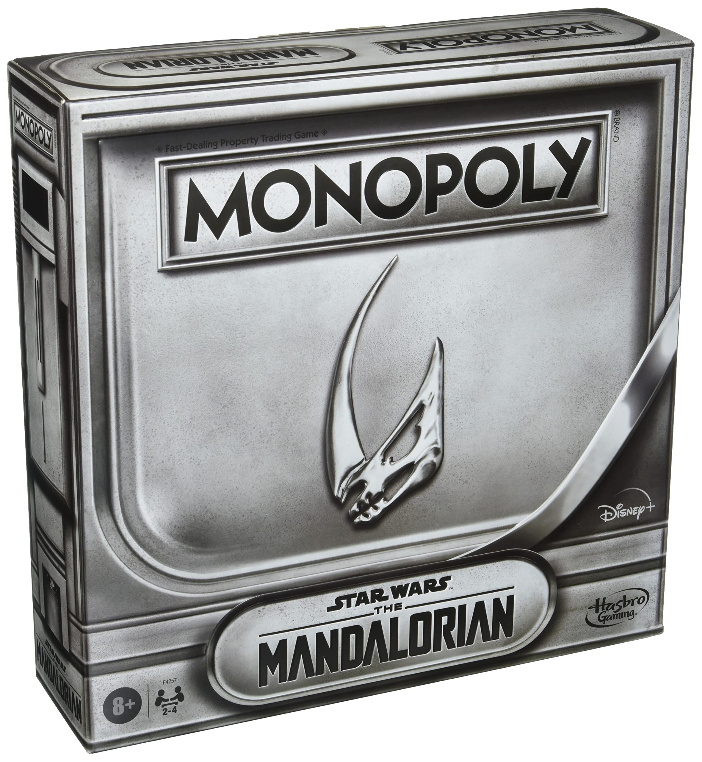 Monopoly Mandalorian Edition board game cover inviting Star Wars fans to start a galactic game