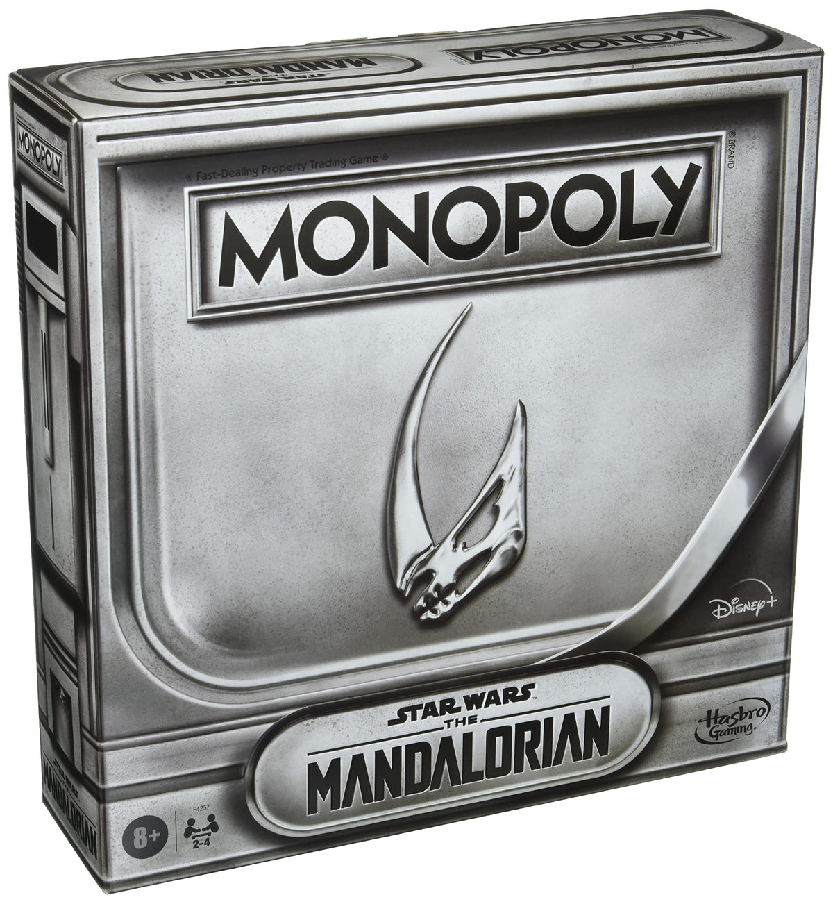 Monopoly Mandalorian Edition board game cover inviting Star Wars fans to start a galactic game