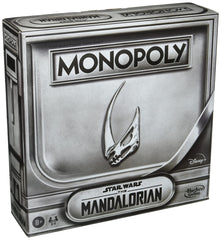 Monopoly Mandalorian Edition board game cover inviting Star Wars fans to start a galactic game