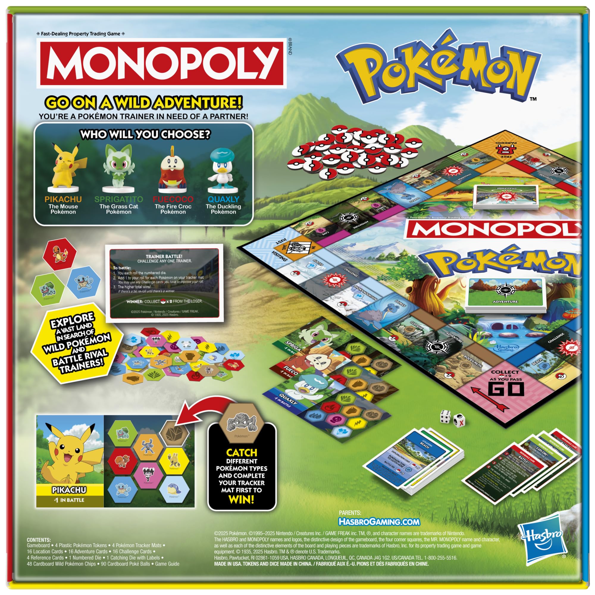 Poké Balls and tokens set from Monopoly Pokémon Edition for catching action