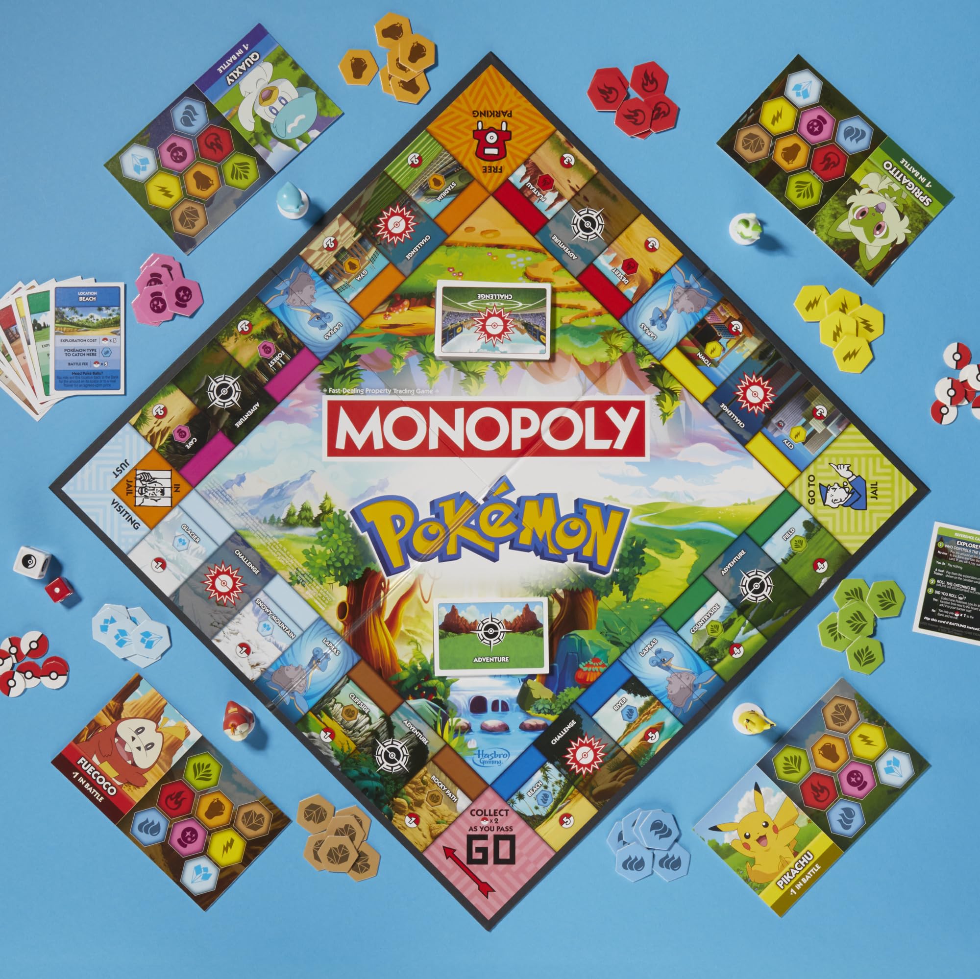 Tracker mat from Monopoly Pokémon Edition ideal for collecting Pokémon