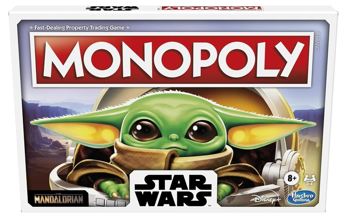 Monopoly Star Wars The Child Edition board game cover featuring Baby Yoda for family game night