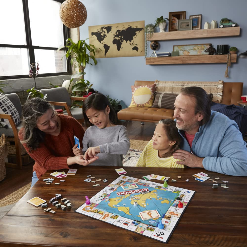 Monopoly Travel World Tour family game night boosts teamwork and fun