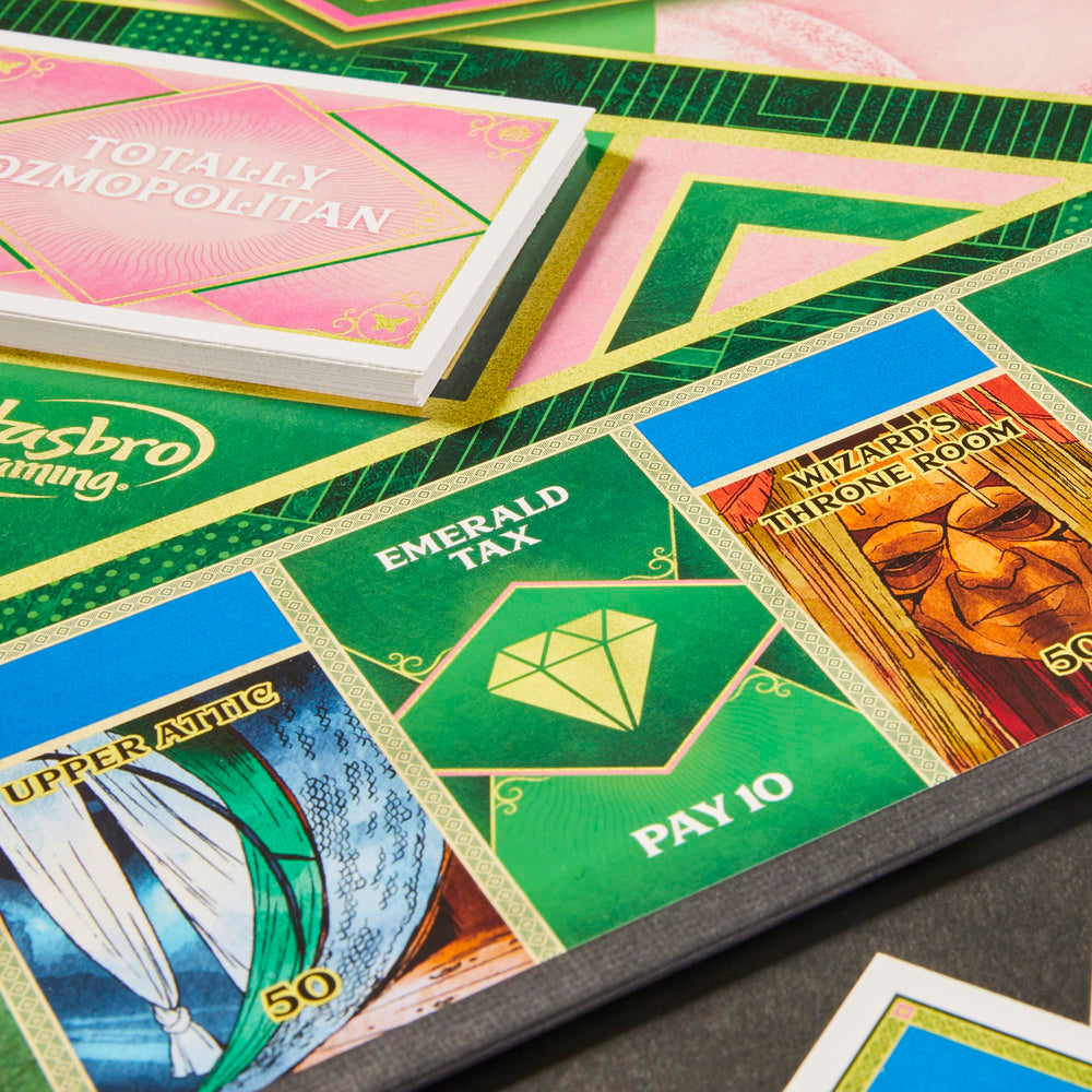 Monopoly Wicked Edition Emerald City space features iconic landmarks for auctions.
