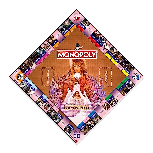 Monopoly Winning Moves Maze labyrinth board featuring David Bowie art enhances immersion.
