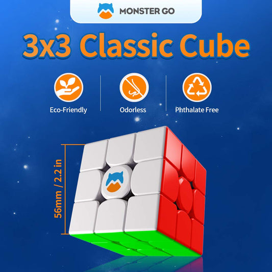 Monster Go MG 356 v2 3x3 cube close-up highlights durable construction for regular solving.