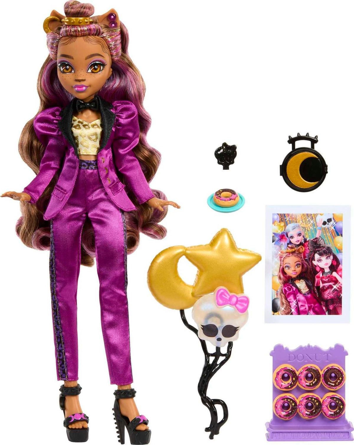Monster High Clawdeen Wolf doll in Monster Ball fashion for imaginative play