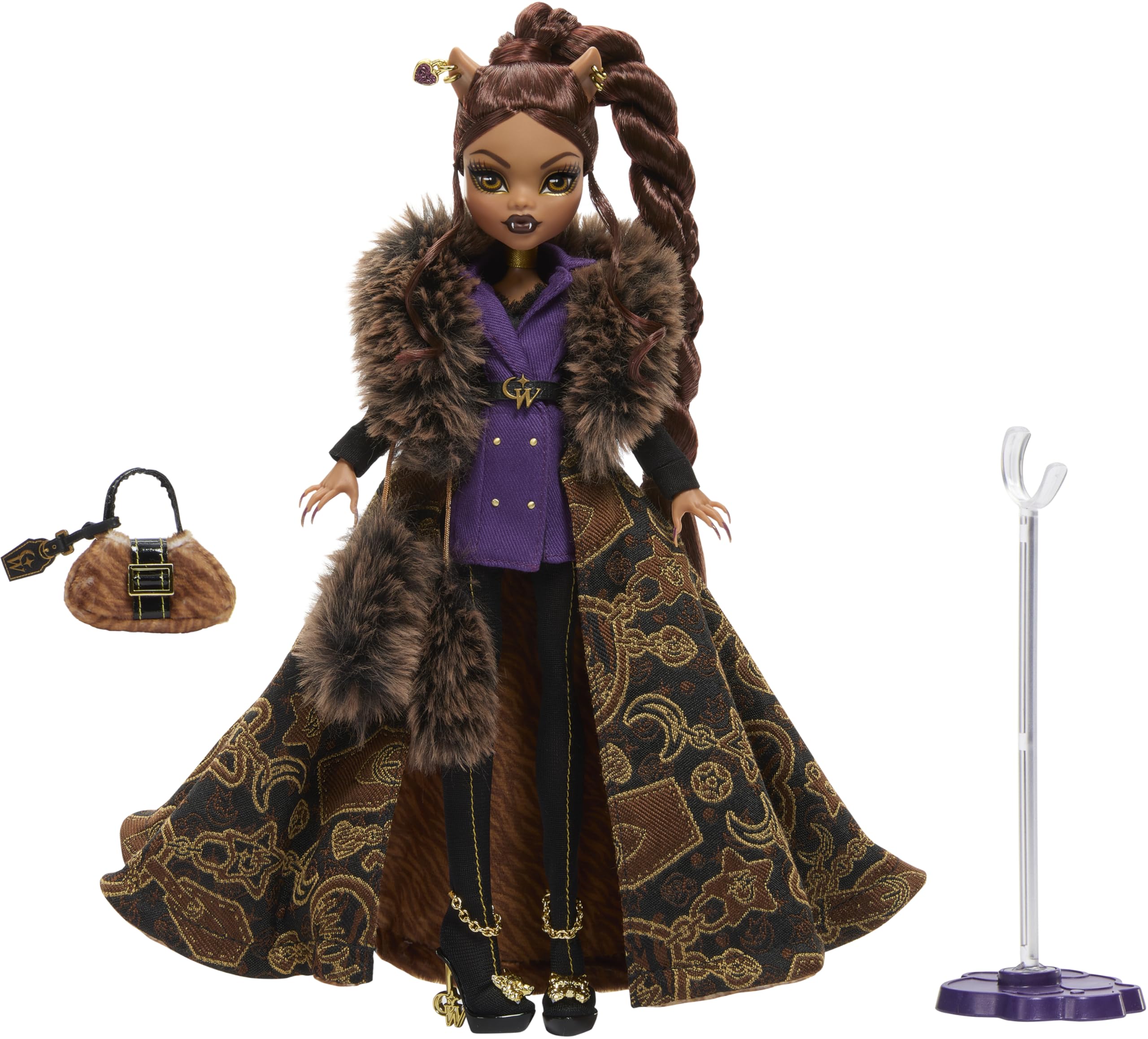 Monster High Clawdeen Wolf doll stand helps safe display