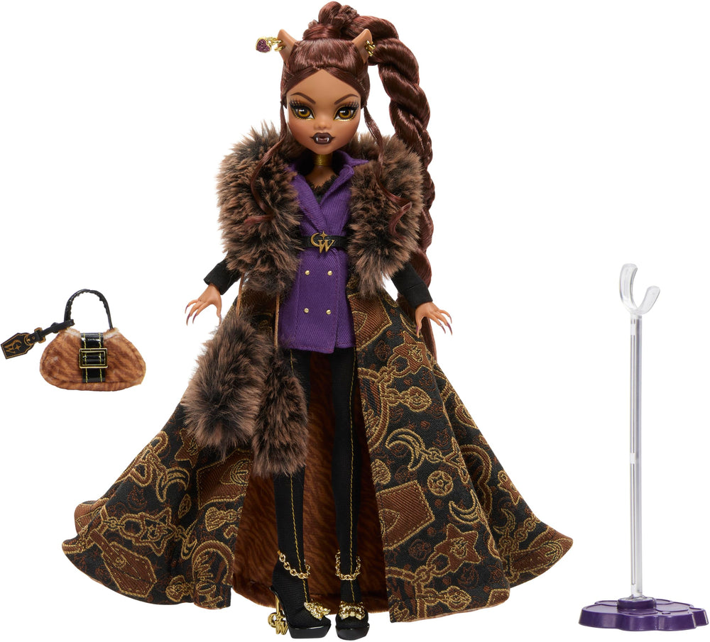 Monster High Clawdeen Wolf doll stand helps safe display