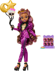 Monster High Clawdeen Wolf hairstyle with studded top knot and bold accessories