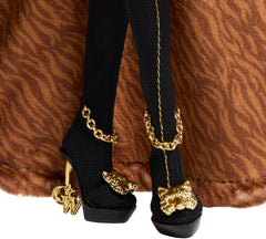 Monster High Clawdeen Wolf faux fur purse enhances the ensemble