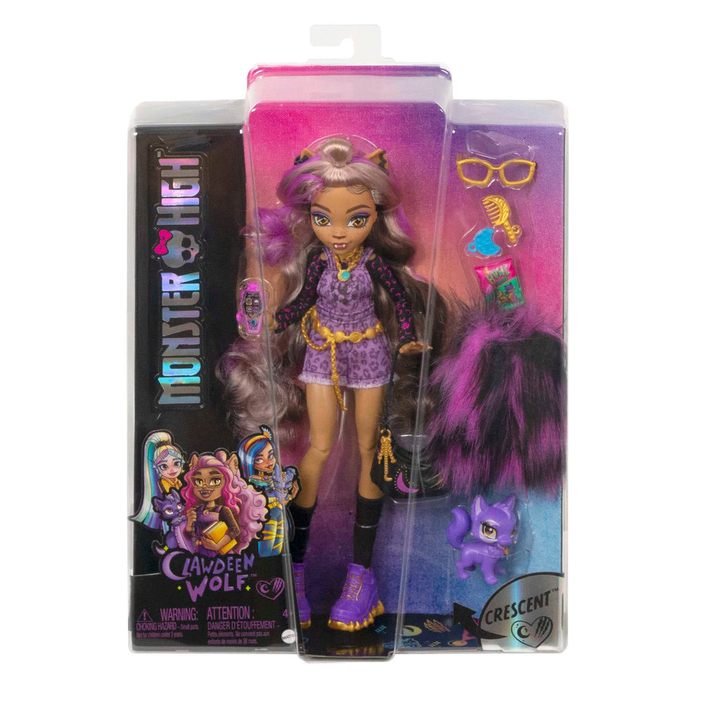 Monster High Clawdeen Wolf poseable figure supports dynamic posing and display.