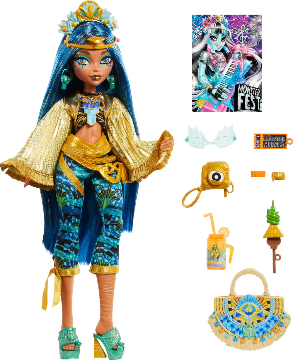 Cleo De Nile with band poster and snacks for storytelling moments