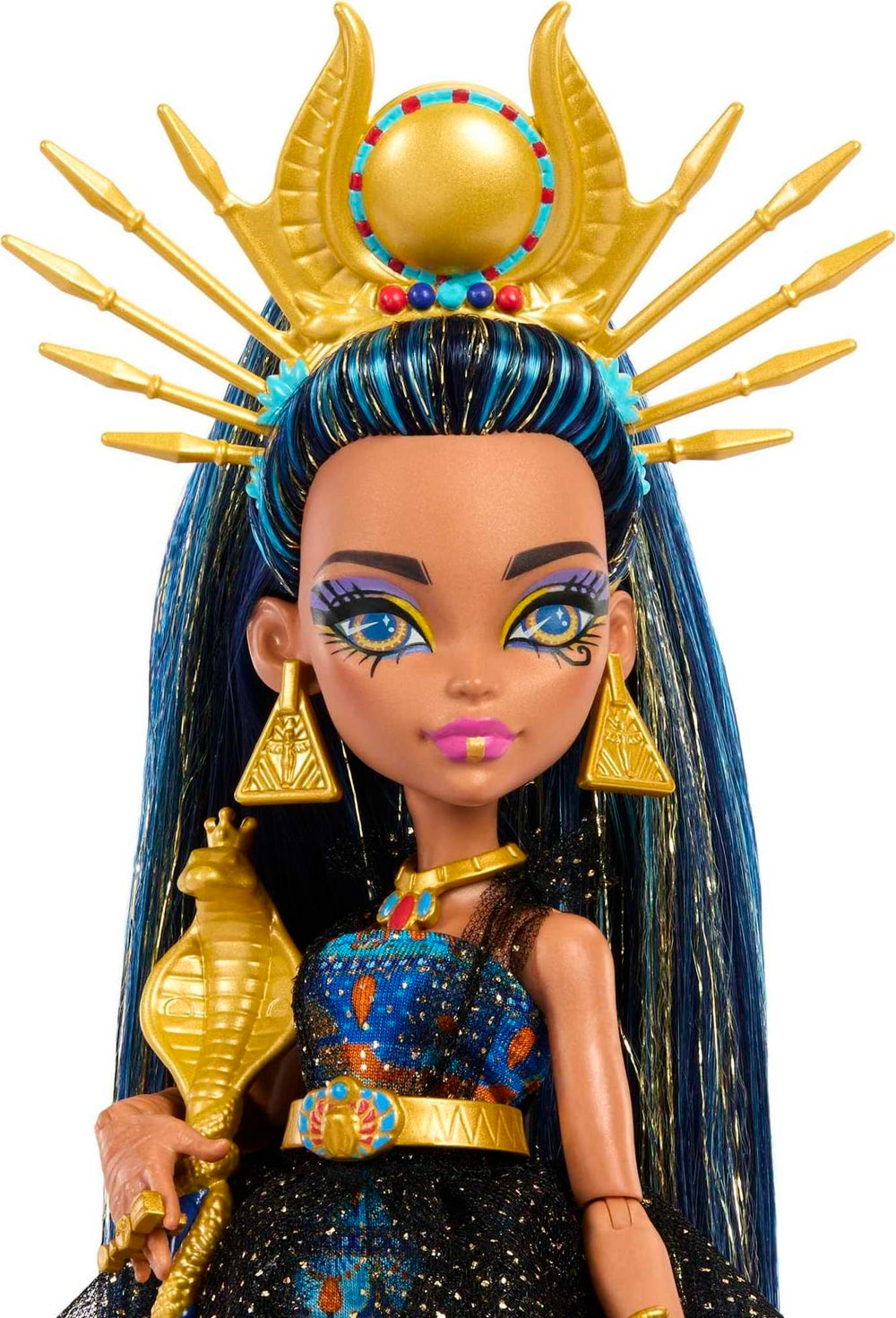 Cleo De Nile's Eye of Horus handbag opens to reveal a pyramid compact for storytelling.