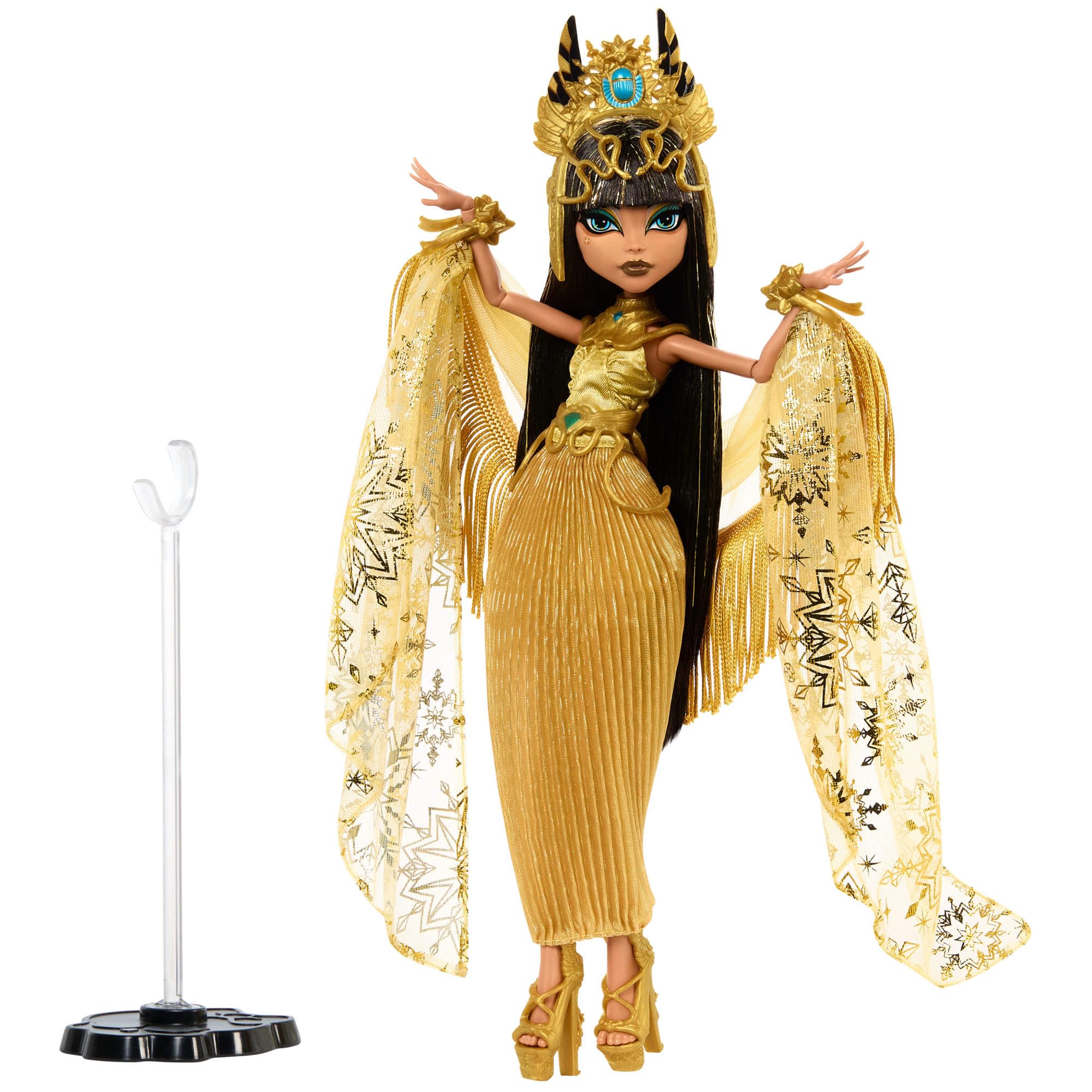 Monster High Cleo De Nile Anubis heels finish the look with sculptural flair