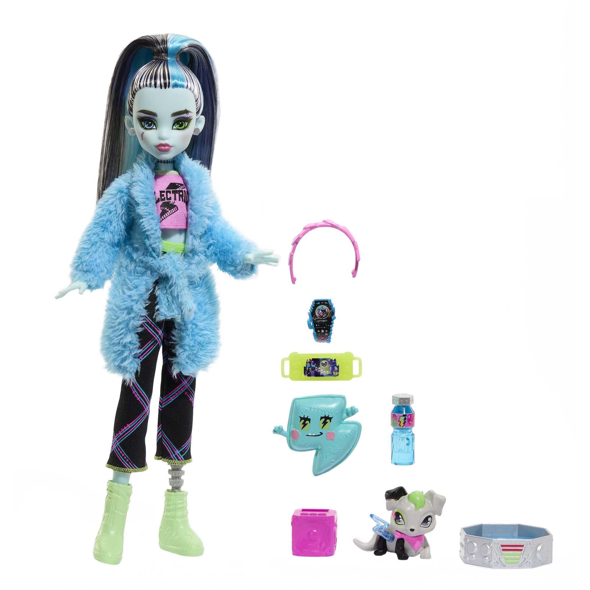 Creepover essentials set includes pillow, drink, tech toy for giggly sleepover fun.