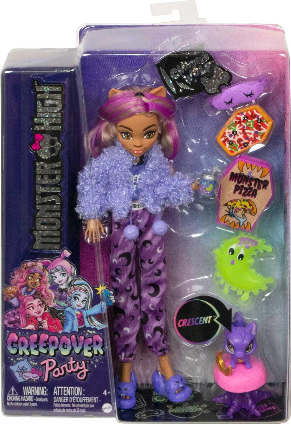 Monster High Creepover Party coffin pizza box adds playful sleepover snacks.