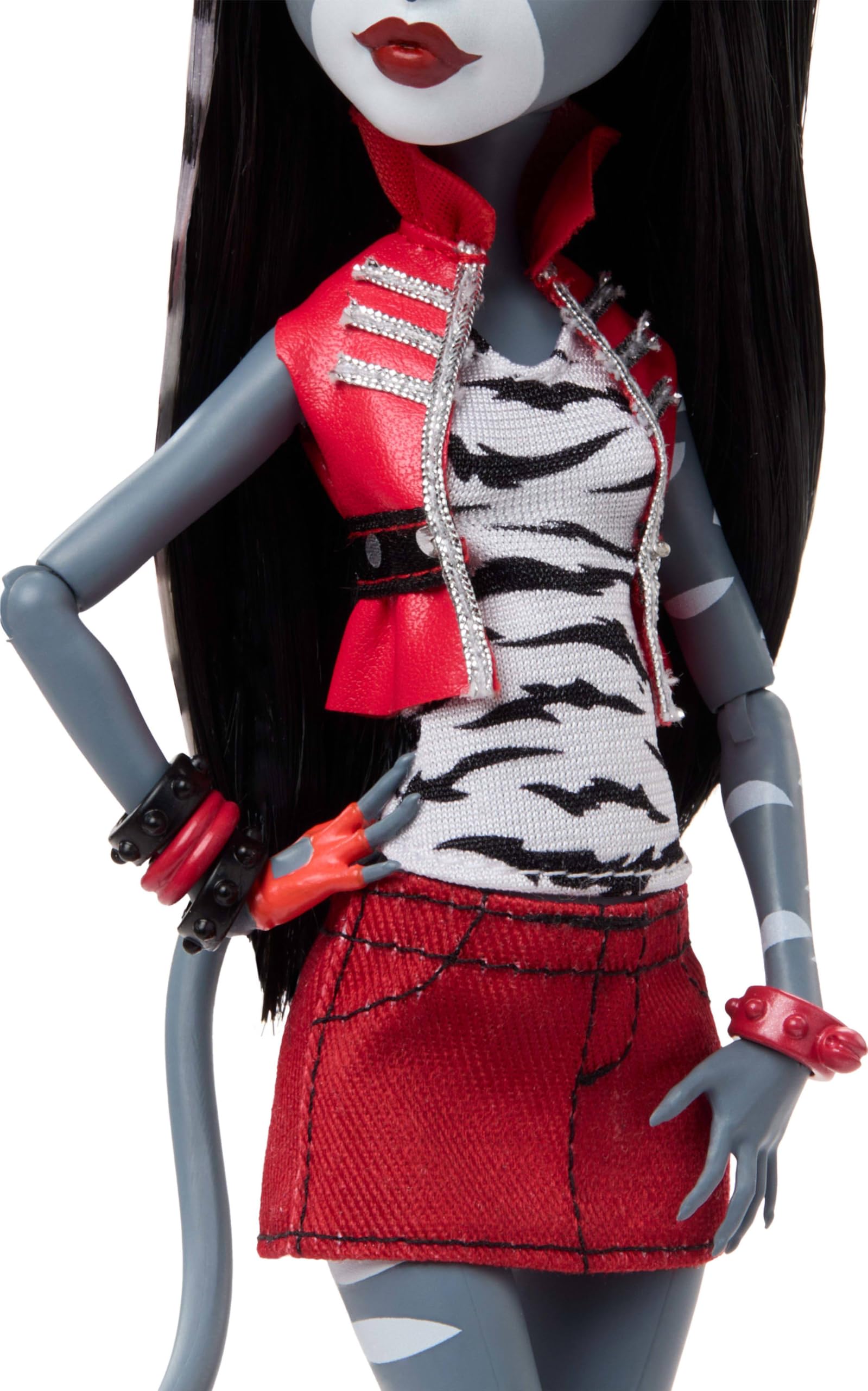 Monster High included doll stands help display and pose the figures.